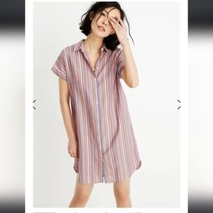 Madewell Central Shirtdress in Rainbow Stripes